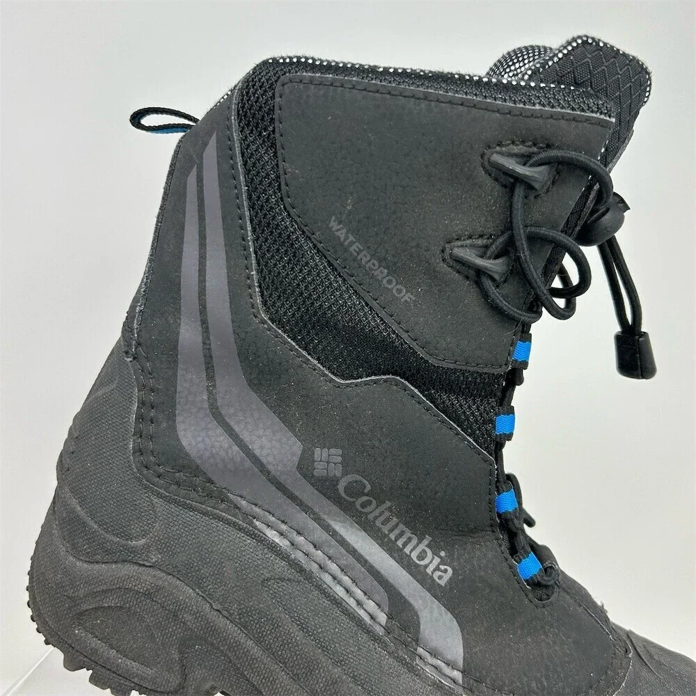 Columbia Bugaboot Plus IV Youth Snow Boots Waterproof Insulated Black/Blue 4